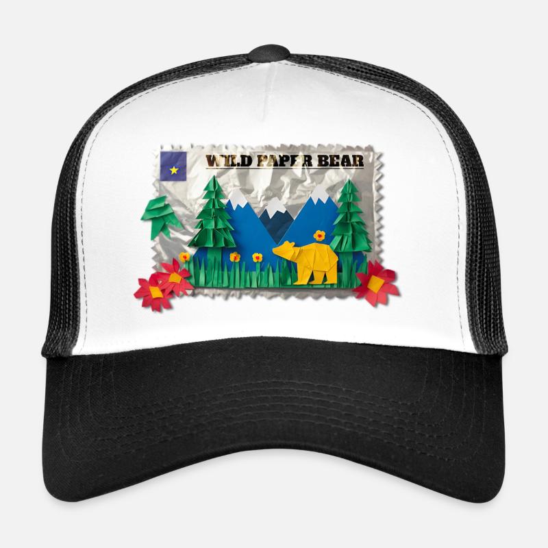 Wild Paper Bear - Trucker Cap - white/black
