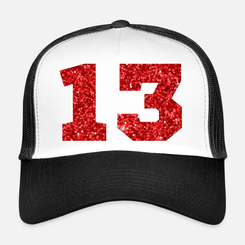 Nummer 13 Roter Glitzer - 13-jähriges Jubiläum Trucker Cap