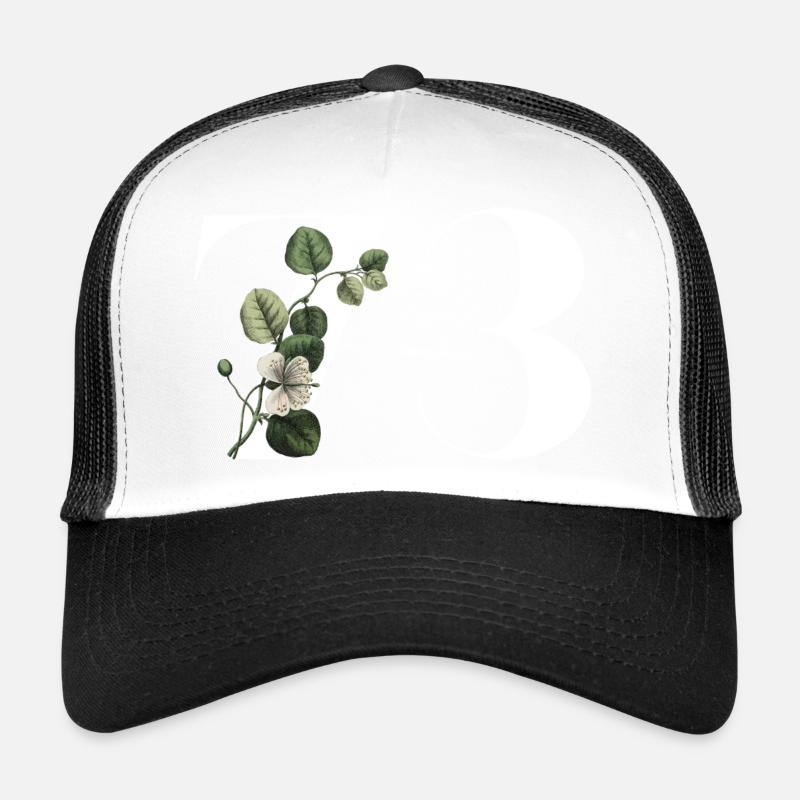 Nummer 73 Blumengrün - 73. Blumengeburtstag - Trucker Cap - Weiß/Schwarz