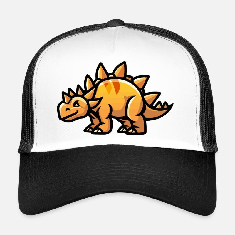 Dinosaur Stegosaurus Comic - Trucker Cap - white/black