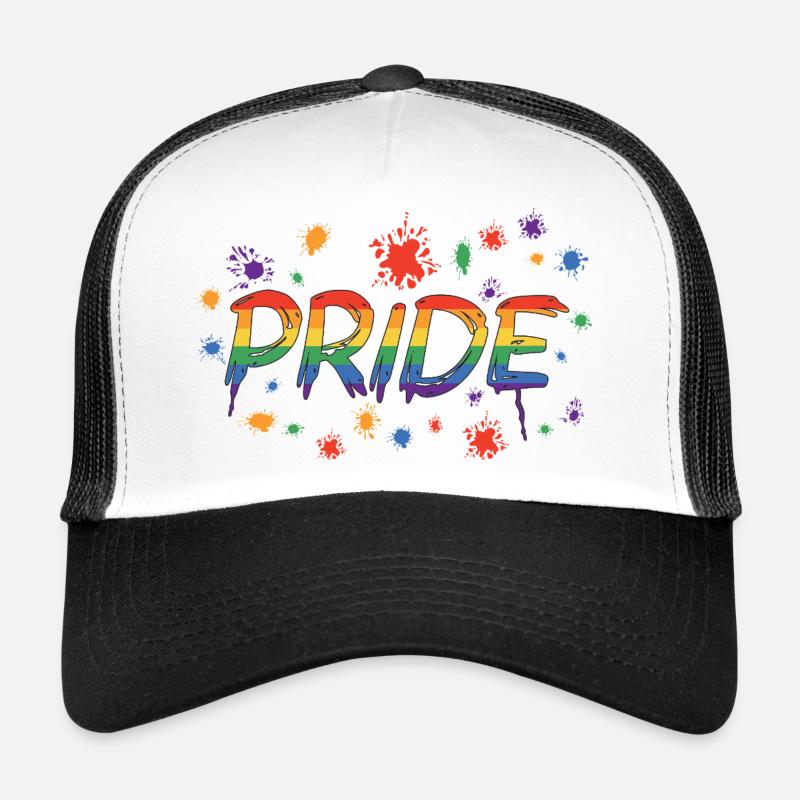 FIERTÉ – Vivez vos couleurs ! 🌈🔥 - Casquette trucker  - blanc/noir