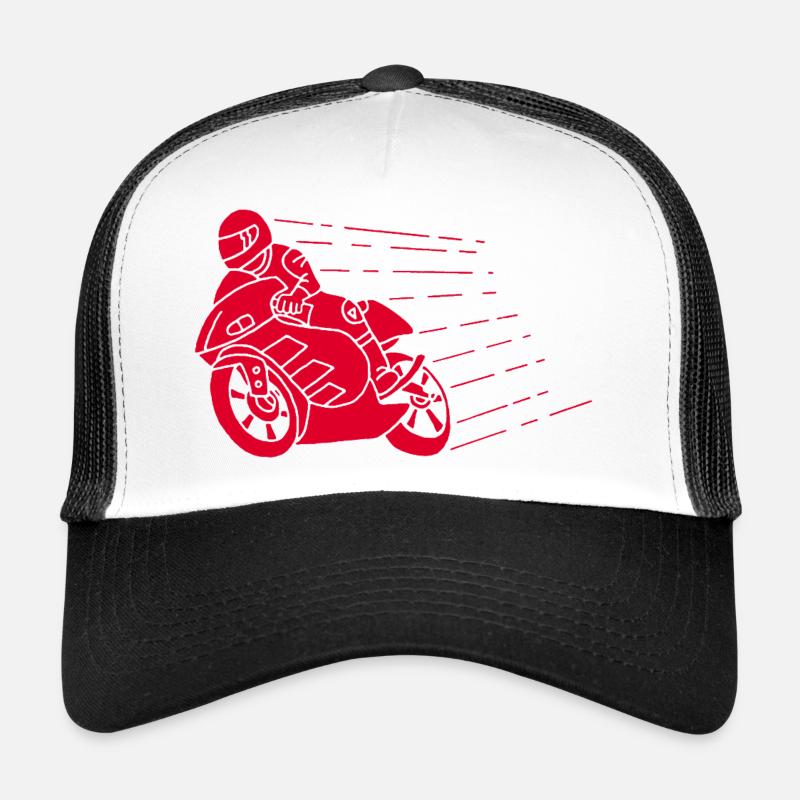 Red biker and speed Trucker Cap