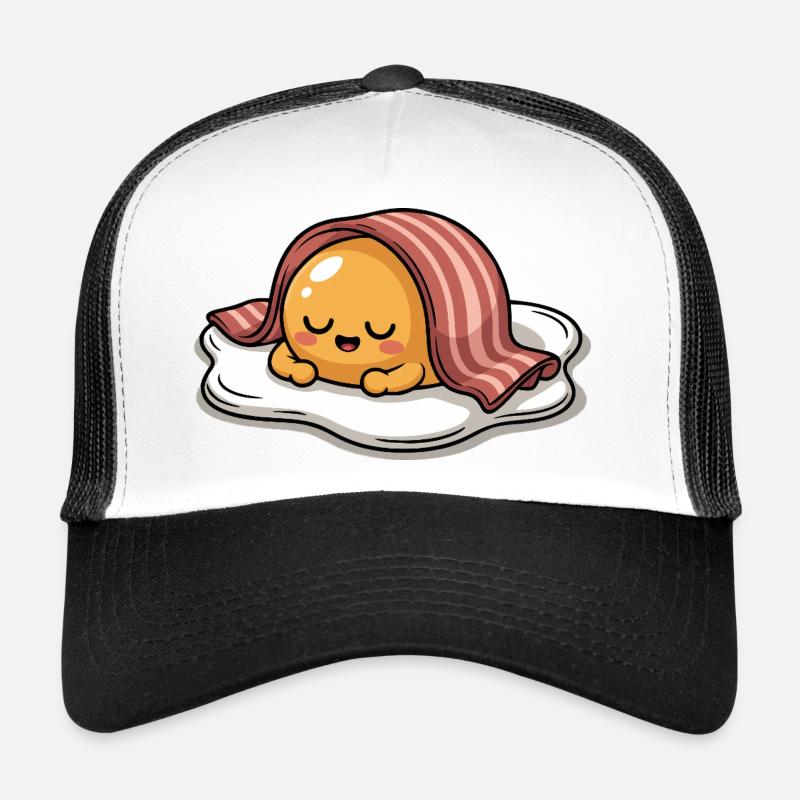 Sleeping Egg With Bacon Cartoon Trucker Cap