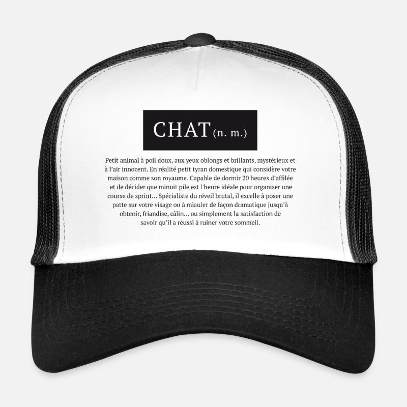 Chat n.m. définition du mot chat Casquette trucker 
