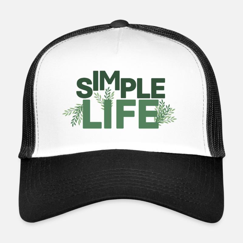 Vie Simple - Vert - Casquette trucker  - blanc/noir