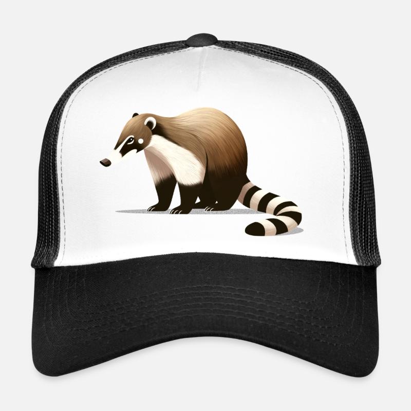 Nasenbär - Trucker Cap - Weiß/Schwarz