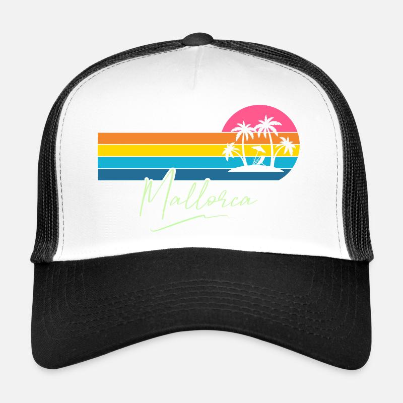 Mallorca Palmen Sunset Retro Trucker Cap