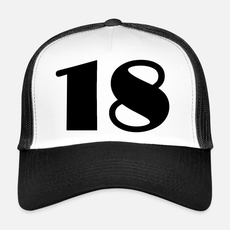 18. 18 ANS. 18e ANNIVERSAIRE. ANNIVERSAIRE 18 ANS. Casquette trucker 