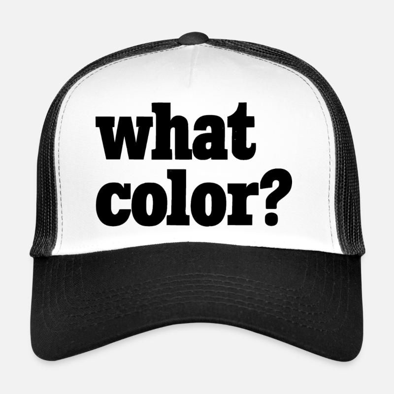 what color? - schwarz 2 - Trucker Cap - Weiß/Schwarz