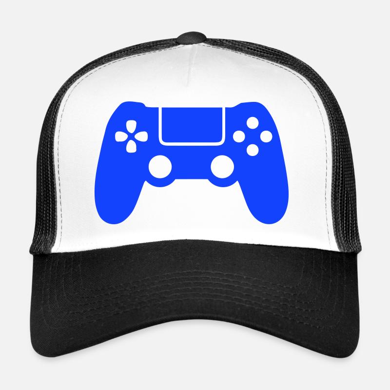 Blaues Gaming-Controller Silhouette Trucker Cap