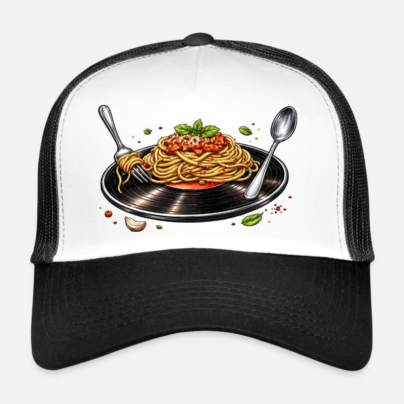 Spaghettis sur disque vinyle Casquette trucker 