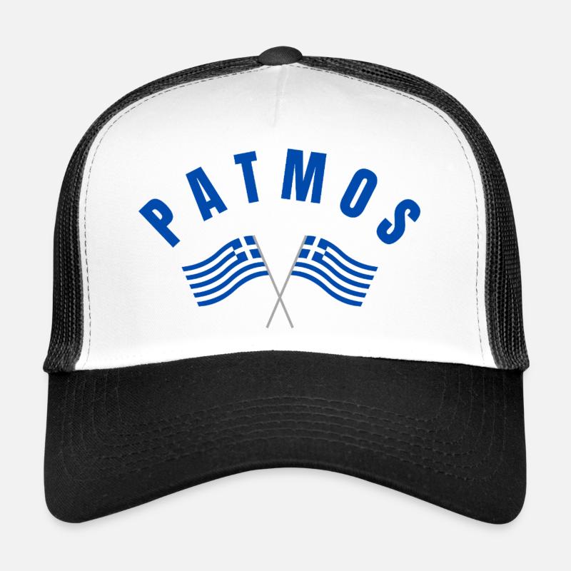 Patmos Croisant les drapeaux grecs Casquette trucker 