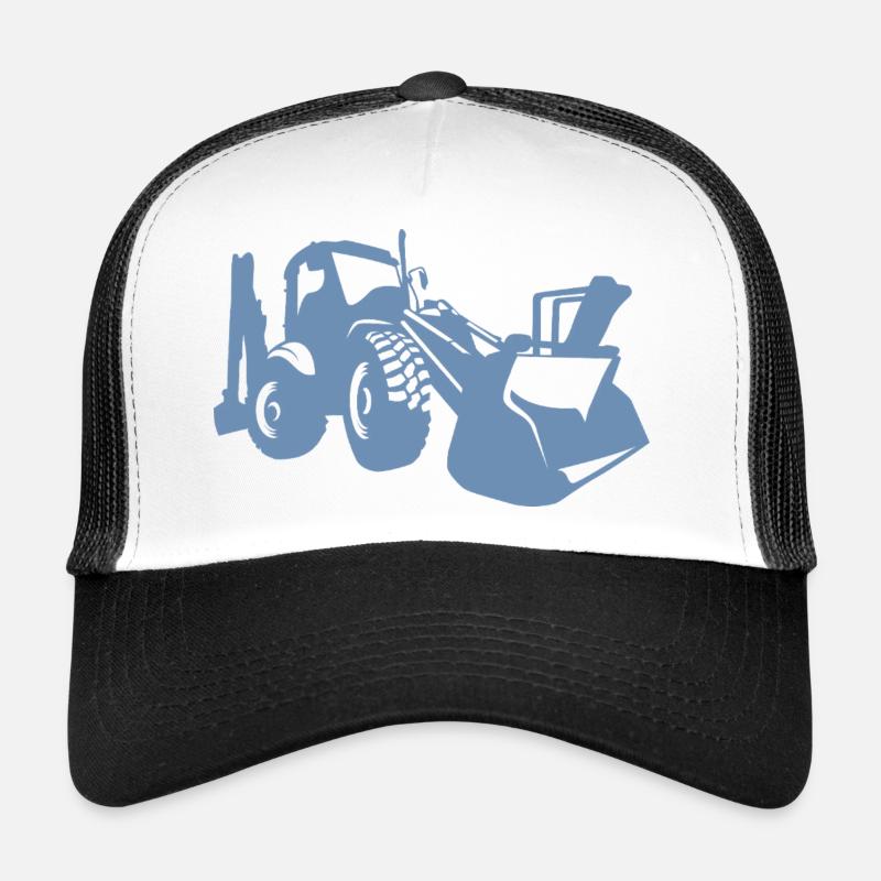 Chargeuse sur pneus d’excavatrice Opérateur d’équipement de construction Silhouette Casquette trucker 