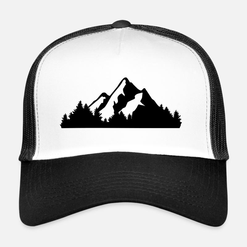 Berge und Wald - Trucker Cap - Weiß/Schwarz
