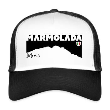 Marmolada Dolomiti Dolomiten Italien Flagge Berg - Trucker Cap - Weiß/Schwarz - Vorne