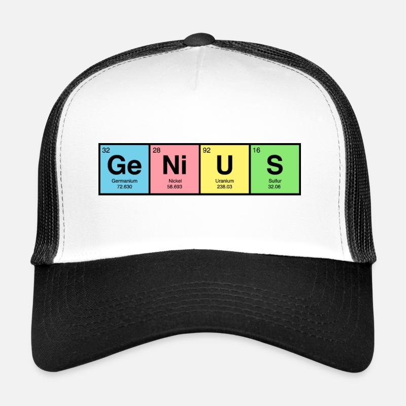 GENIUS - Periodensystem - Trucker Cap - Weiß/Schwarz