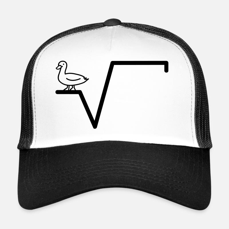 Mathe Ente Wurzel Schule, Uni Witze - Trucker Cap - Weiß/Schwarz