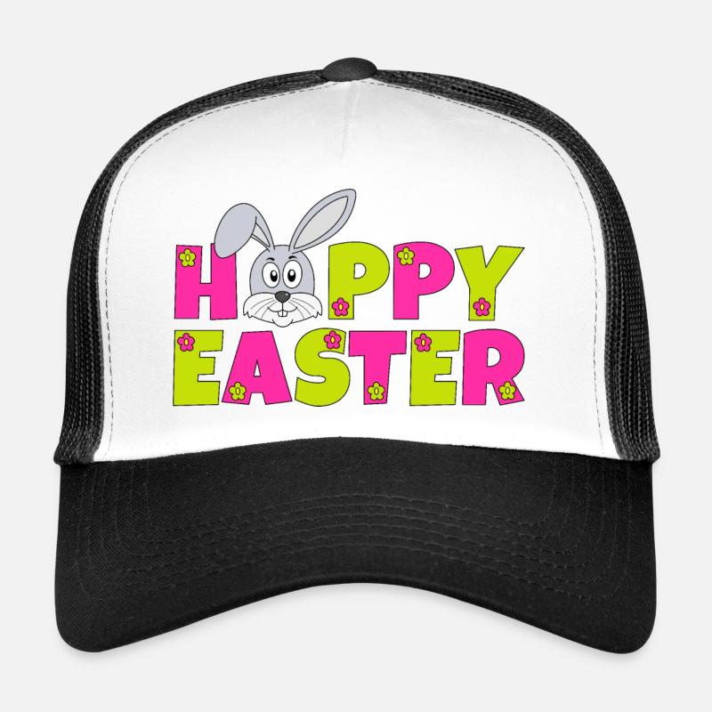 Happy Easter Easter Flowers Rabbit Hoppy Easter Trucker Cap