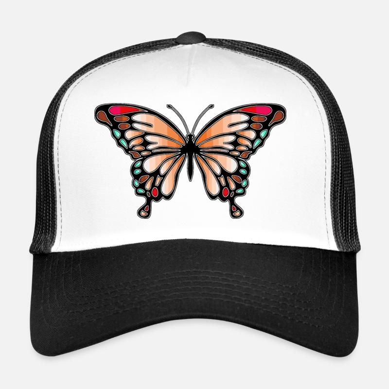 papillon - Casquette trucker  - blanc/noir