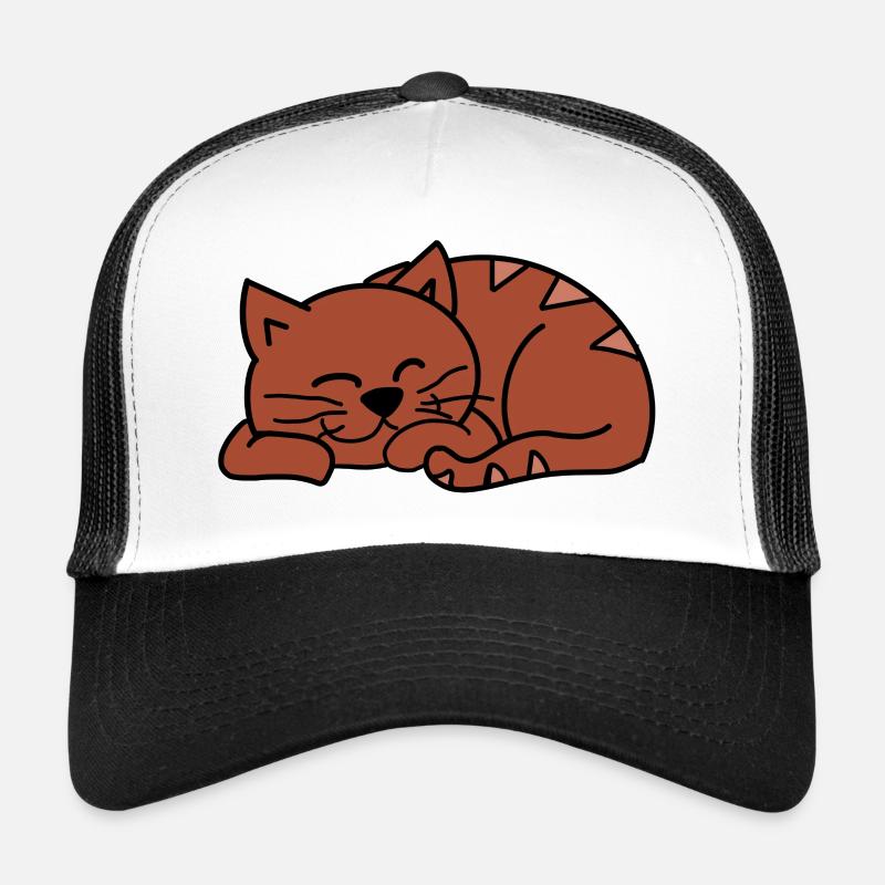 Chat endormi rouge Casquette trucker 