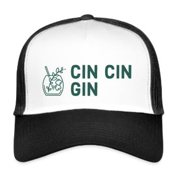 Cin Cin Gin - Trucker Cap - Weiß/Schwarz - Vorne