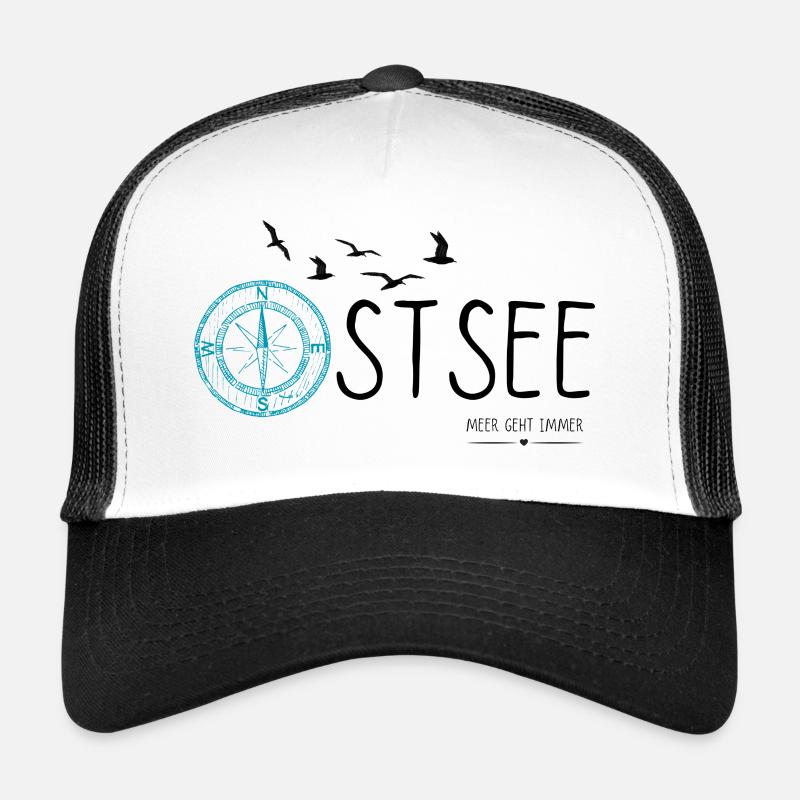 Ostseeliebe - Meerverliebt - Ostsee - Trucker Cap - Weiß/Schwarz