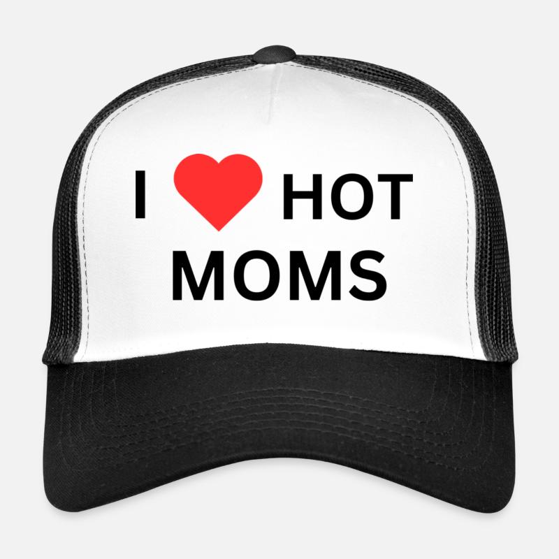 J’aime les mamans chaudes - Casquette trucker  - blanc/noir