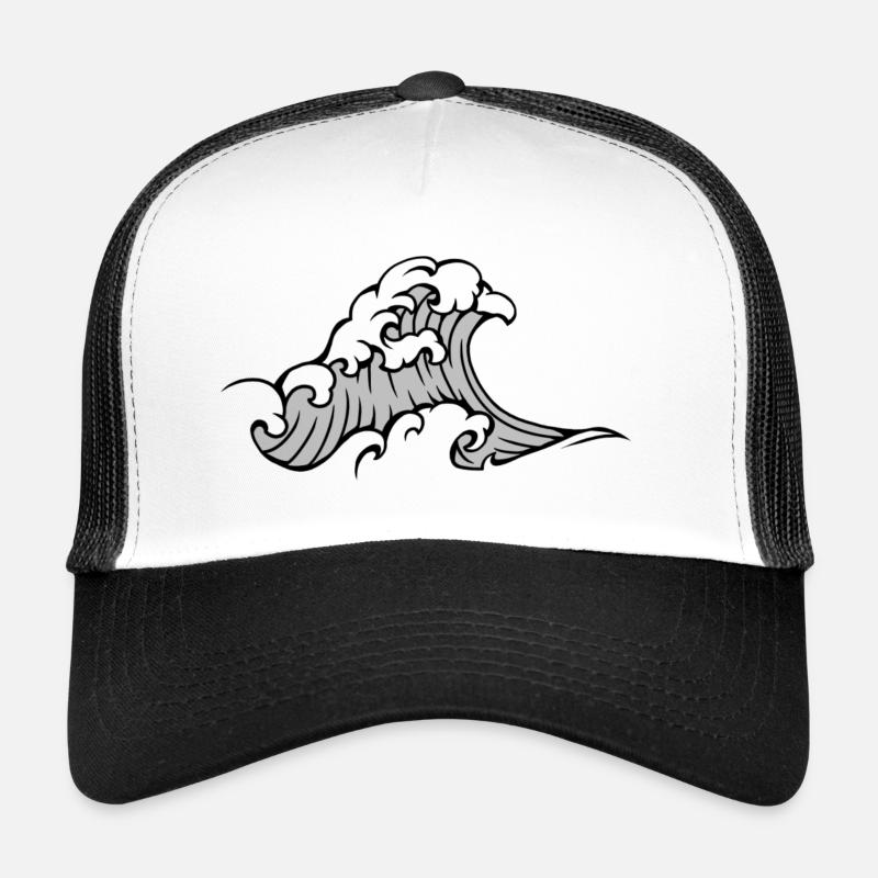 Wave - Surfing - Trucker Cap - white/black