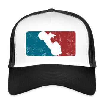 Simson Schwalbe Baseballdesign Logo - Trucker Cap - Weiß/Schwarz - Vorne