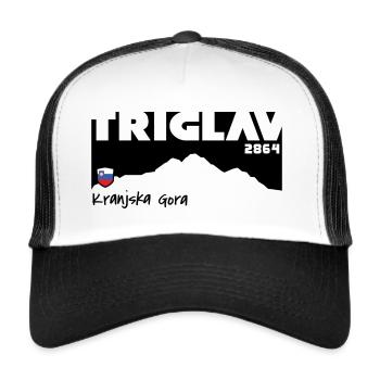 Triglav 2864 m Kranjska Gora Slowenien Berg Wander - Trucker Cap - Weiß/Schwarz - Vorne