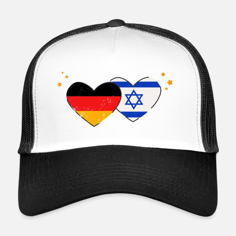 I love Israel Germany Flags Hearts Flags Trucker Cap