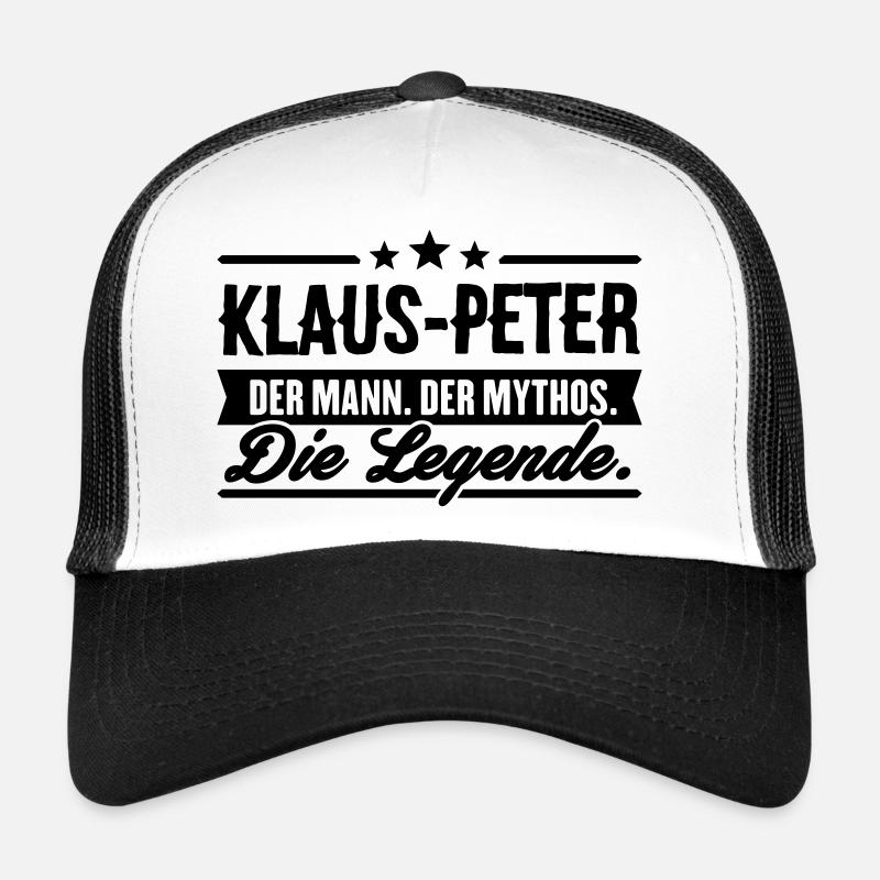 Mann Mythos Legende Klaus-Peter - Trucker Cap - Weiß/Schwarz