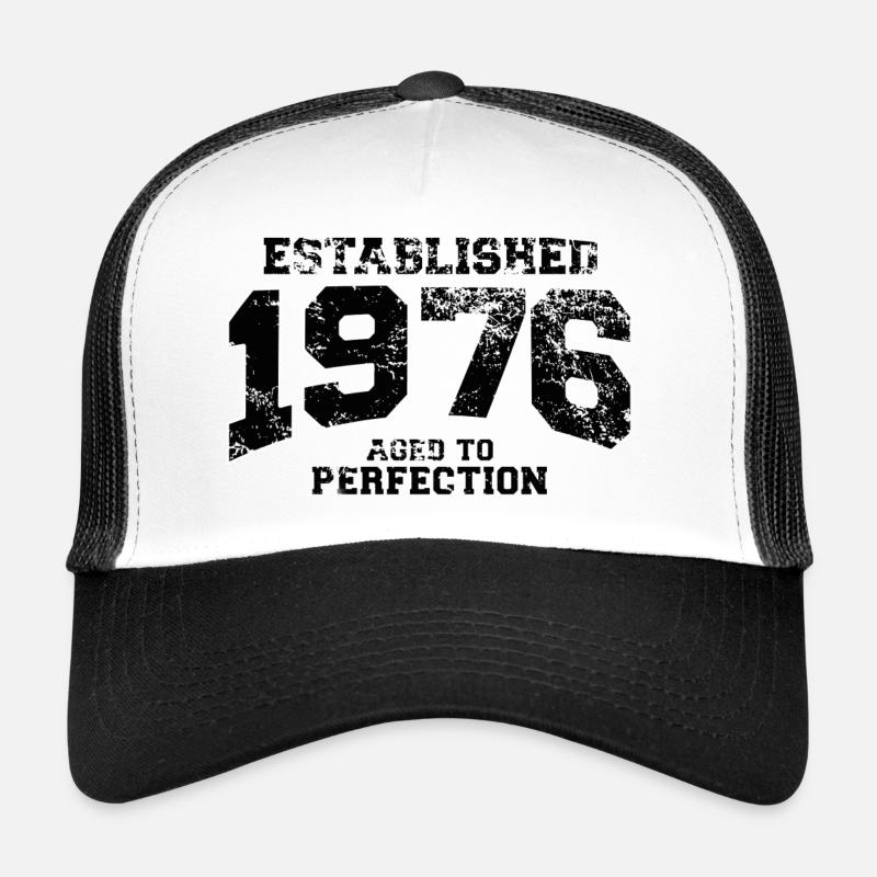 established 1976 - aged to perfection - Trucker Cap - Weiß/Schwarz