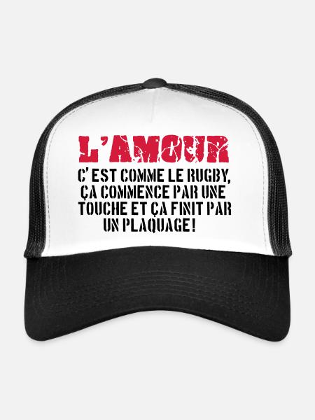 rugby - Trucker Cap - white/black - Front