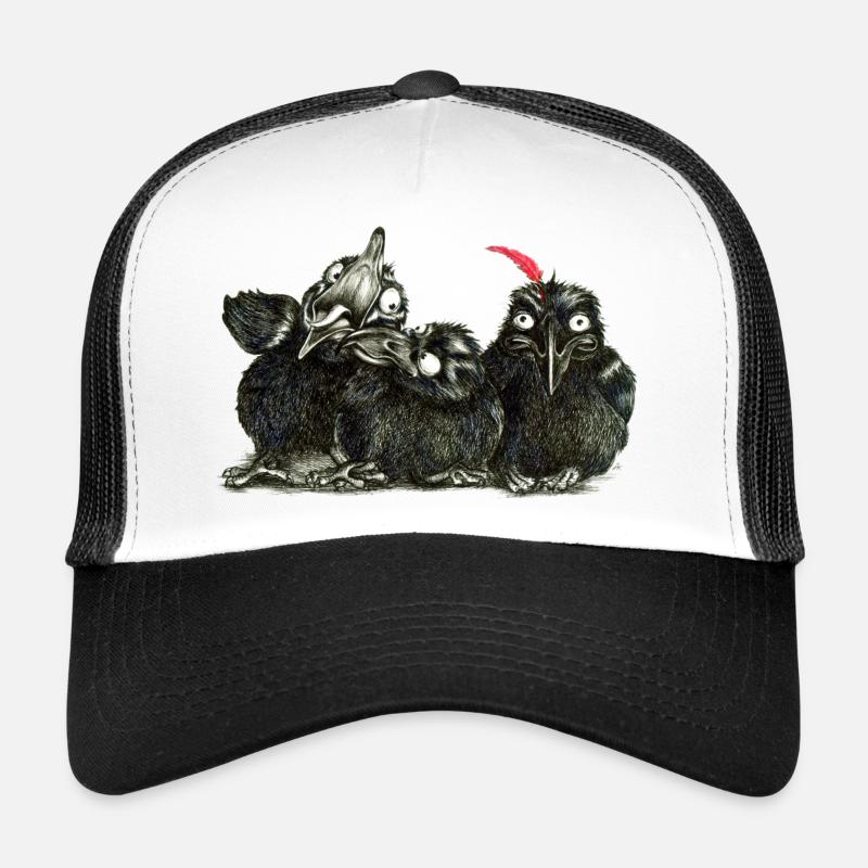 drei junge freche kraehen - Trucker Cap - Weiß/Schwarz