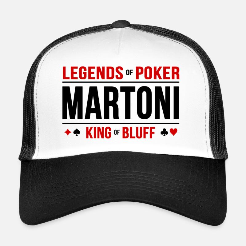 Poker, bluffer - Casquette trucker  - blanc/noir