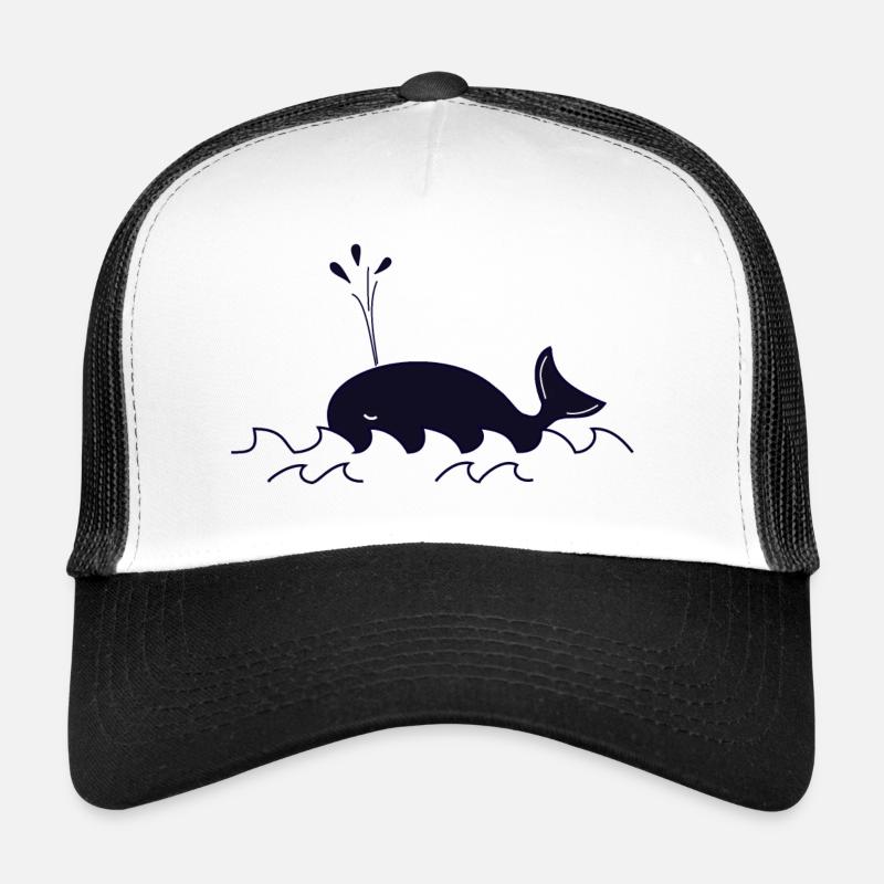 Baleine - Casquette trucker  - blanc/noir