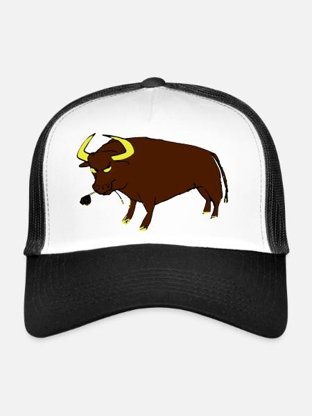 Taureau Basque - Casquette trucker  - blanc/noir - Devant