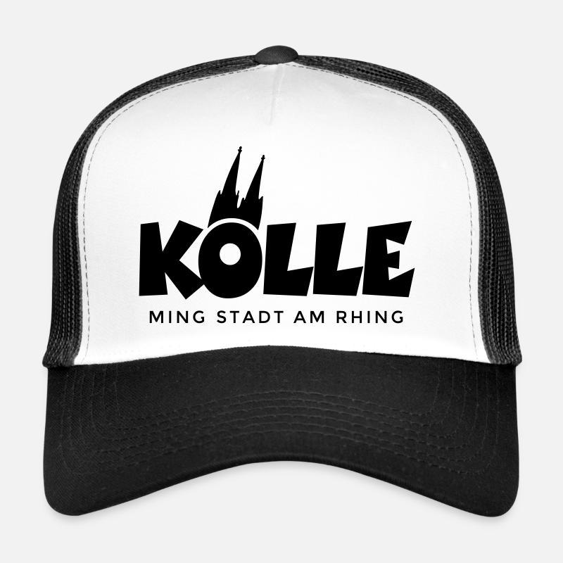 Kölle ming Stadt am Rhing Köln mit Kölner Dom - Trucker Cap - Weiß/Schwarz