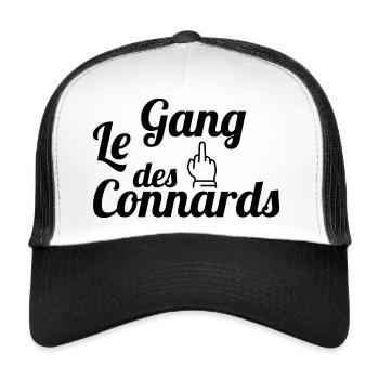 Connard / Connasse / Insulte / Con / Vulgaire - Casquette trucker  - blanc/noir - Devant