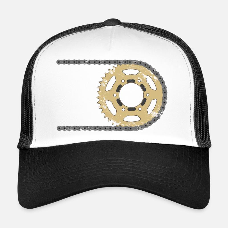 Ritzel Kette Verbund Risse - Trucker Cap - Weiß/Schwarz