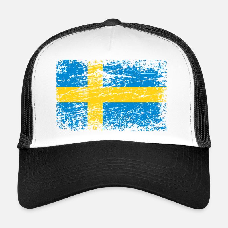 Drapeau suédois dans un style vintage Casquette trucker 