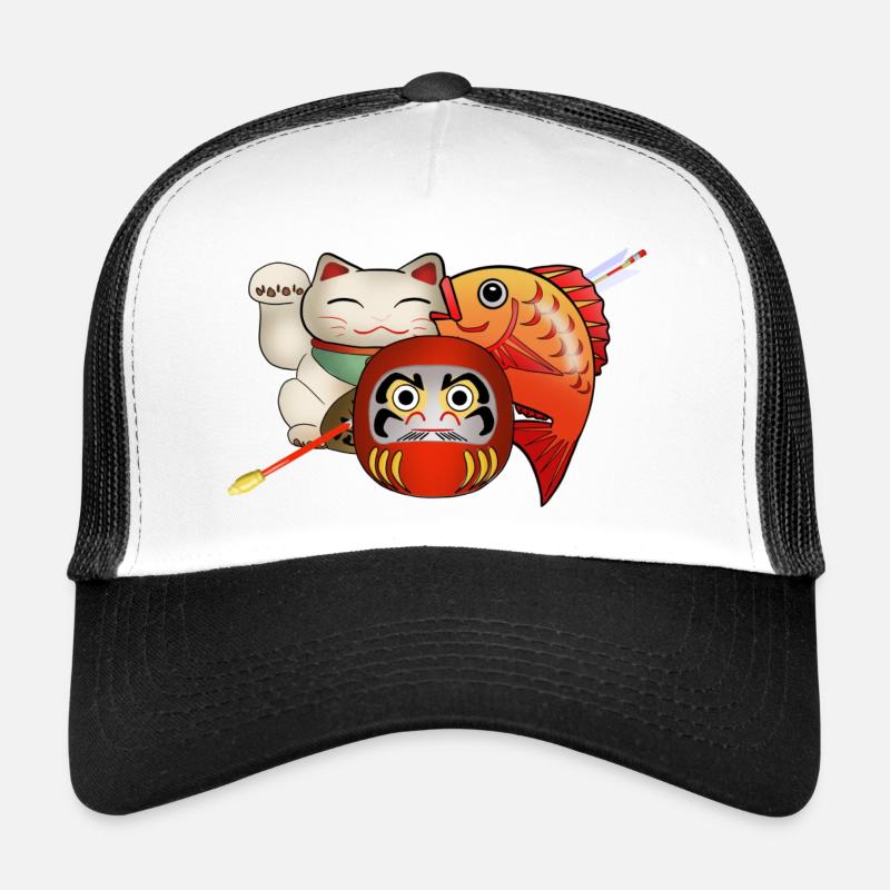 Glücksbringer Japan - Trucker Cap - Weiß/Schwarz