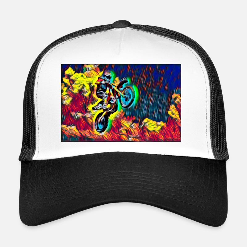 Motocross - Trucker Cap - Weiß/Schwarz