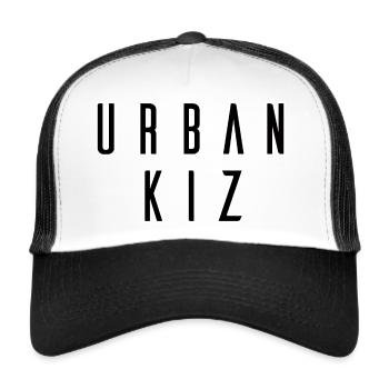 Kiz urbain - 1 - Casquette trucker  - blanc/noir - Devant