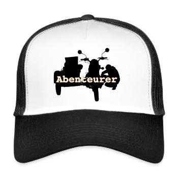 Gespann Abenteuer, entdecke die Welt! - Trucker Cap - Weiß/Schwarz - Vorne