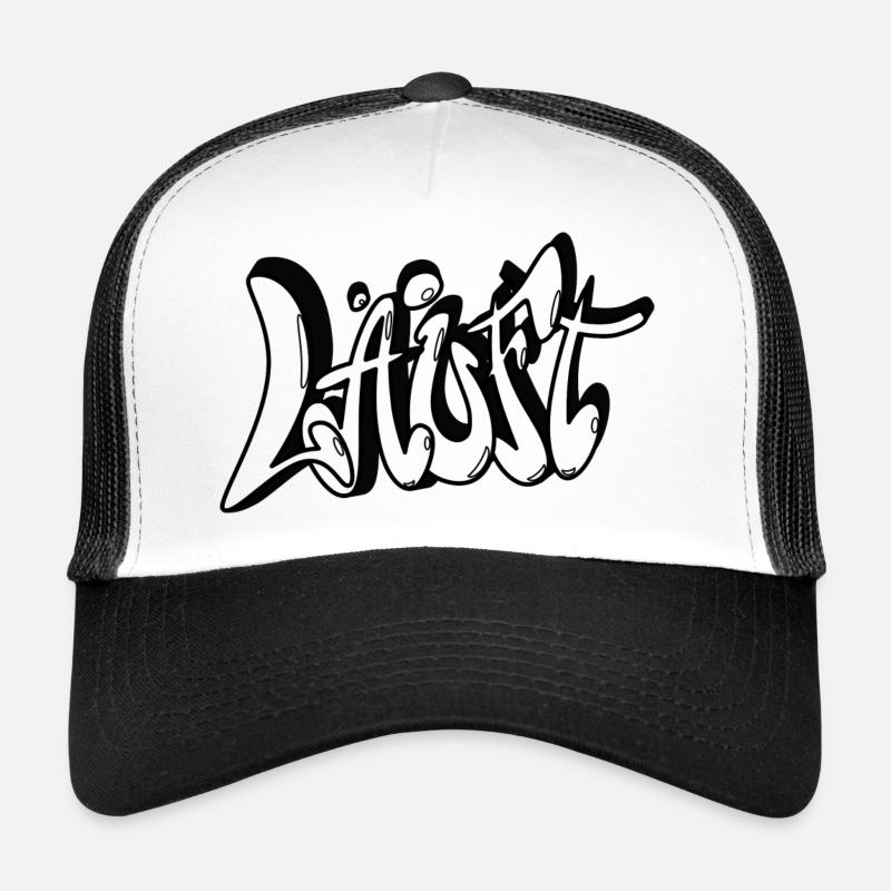 LÄUFT Graffiti transparent - Trucker Cap - Weiß/Schwarz