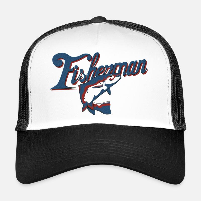 fisherman - Casquette trucker  - blanc/noir