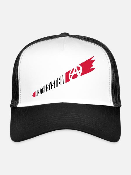 Anarchie Baise le système - Casquette trucker  - blanc/noir - Devant