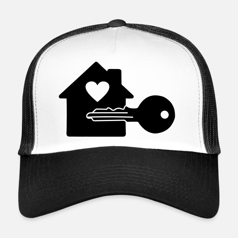 Clé avec coeur de clé de maison Casquette trucker 